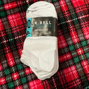 Women’s or Men's K Bell No Show Socks - Extended Size
